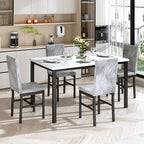 Recaceik Dining Table Set for 4, Modern 5 Piece Dining Table Set Faux Marble - Image 4