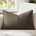 MIULEE Decorative Linen Lumbar Pillow Cover 12x20 Inch Dark Coffee | Fall by MIULEE