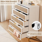 GarveeHome Rattan 5 Drawer Dressers - Image 6