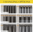 NICETOWN Grizzle Gray Linen 100% Blackout Curtains - Image 3
