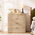 LEYAOYAO Rattan Dresser for Bedroom, 33.5" Tall Chest of Drawers, Modern 5 - Image 9