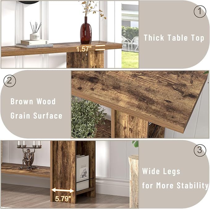 FOLUBAN Console Table for Entryway, Farmhouse Sofa Table - Image 7