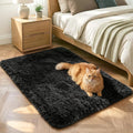 2x3 Black Fluffy Soft Area Rug Non-Slip by ModernHomeDecor