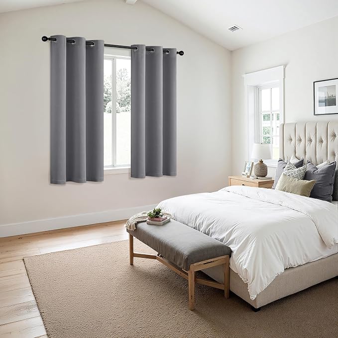 MIULEE Blackout Curtains for Bedroom 2 Panels 40 x 54 Inch Long Light Gray | - Image 6