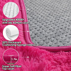 Hot Pink Area Rugs for Bedroom Living Room, Fluffy Fuzzy Shag Shaggy 4x6 - Image 3