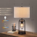 Set of 2 Farmhouse Table Lamps - Image 4