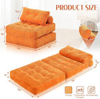 HABUTWAY Folding Sofa Bed, Convertible Sleeper Chair Bed w/Dual-Pillow & Handle - Image 2