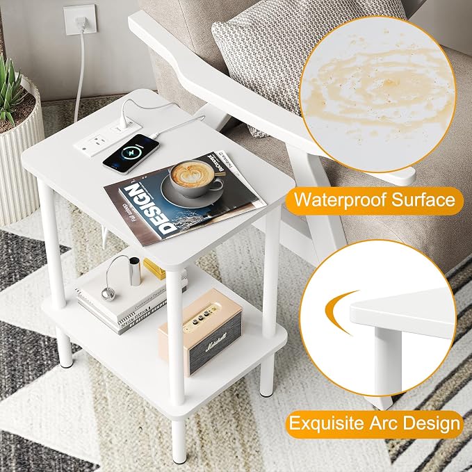 Apicizon 2 Tier End Table, Small Side Table - Image 4