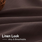 Coffee Linen Boho Curtains for Bedroom Back Tab Rod Pocket Semi Sheer Linen - Image 5
