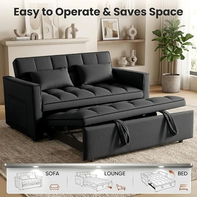3 in 1 Convertible Sofa Bed, Love Seat Sleeper Bed - Image 8