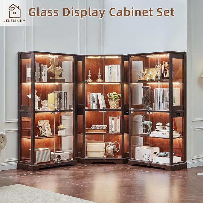 LELELINKY Farmhouse Display Cabinet - Image 9