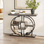 GiftGo Narrow Console Table for Entryway Industrial 4-Tier Sofa Table Behind - Image 7