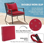 MIULEE Red Outdoor Seat Cushion 24x24 Inch Waterproof & 3 Year Fade Resistant - Image 4