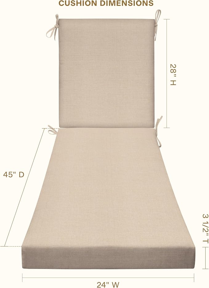 Honeycomb Outdoor Chaise Lounge Cushion - Image 2