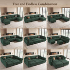 Belffin 9 Seats Corduroy Modular Sectional Sofa, Comfy Upholstered Sectional - Image 6