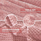Exclusivo Mezcla Soft Waffle Fleece Bed Blanket Queen Size, Cozy Flannel - Image 6