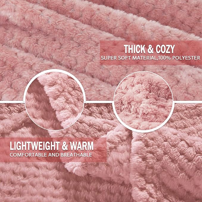 Exclusivo Mezcla Soft Waffle Fleece Bed Blanket Queen Size, Cozy Flannel - Image 6