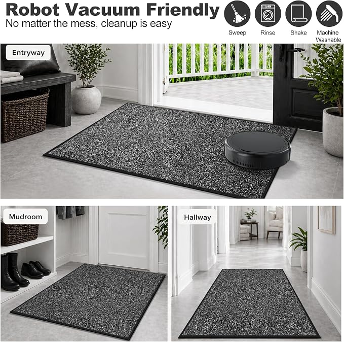 Super Absorbent Front Door Mat, 29.5" x 17", Non-Slip Washable Indoor Doormats - Image 6