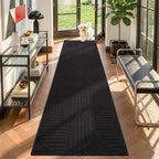 Findosom Washable Runner Rug 2x8, Geometric High-Low Textured Non Slip Hallway by Findosom