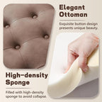 30-Inch Round Storage Ottoman, Button Tufted Ottoman Coffee Table - Image 3