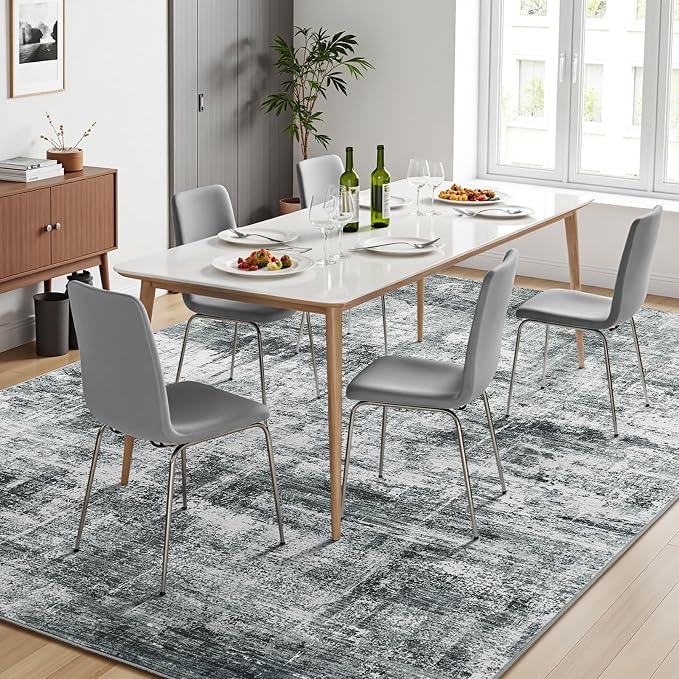 8x10 Area Rug for Living Room, Abstract Washable Non-Slip Large Rugs, Dining - Image 3