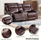 ANJ Geniune Leather Manual Loveseat Recliner Sofa Set of 2 - Image 5