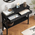 ChooChoo Console Table with Drawers, Narrow Wood Accent Sofa Table Entryway - Image 3