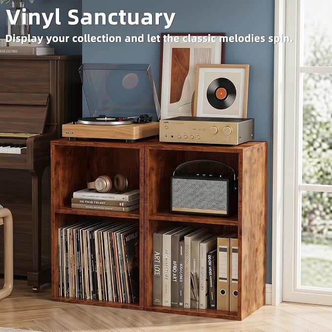 YAHARBO 2 Cube Bookshelf, Horizontal Book Shelf, Small Cubby Bookcase - Image 4