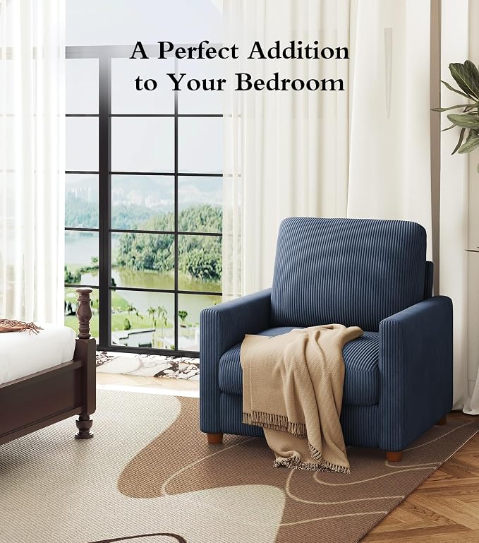 Kidirect 35.5in Oversized Accent Chair, Corduroy Reading Chair - Image 8