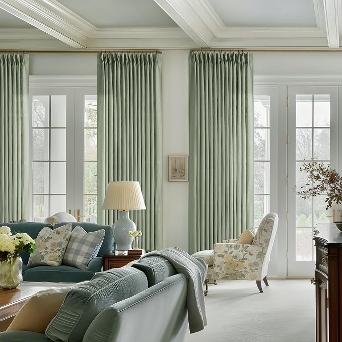 Sage Green 120 Inch Curtains High Ceiling Tall Curtains 2 Panels Set | Pinch - Image 8