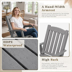 Greesum Outdoor Rocking Chair, 300lbs All-Weather Patio Resin Rocker, - Image 5