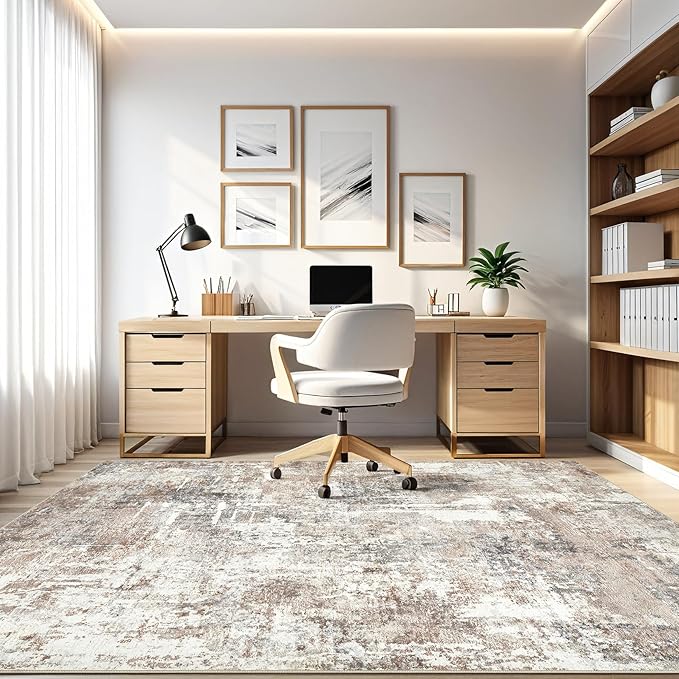 LOONGRUG 12x15 Area Rug Washable Large Neutral Modern Living Room Rugs | - Image 8