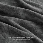 Bedsure GentleSoft Fleece Blankets King Size Dark Grey - Image 6