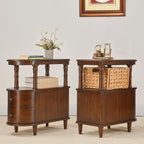 Narrow End Table with 2 Storage Drawers, Retro Vintage Sofa Beside Table - Image 5