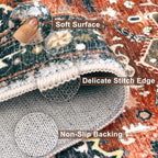 Yamaziot Washable Runner Rug, 2x8 Non-Slip Boho Vintage Hallway Kitchen Rug | - Image 3