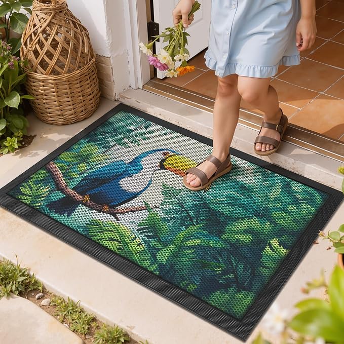 LUMI Outside Welcome Door Mat 17x30, Non-Slip Durable Rubber Easy Clean | - Image 3