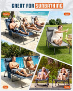 KingCamp Lounge Chair with face Hole, 400LBS Tanning Chairs - Image 7