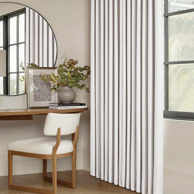 Beige White Pinch Pleated Blackout Linen 84 Inch Long Curtains 60 Inch Wide | - Image 8