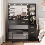 TOKSOM Makeup Vanity with Lights & Charging Station, Bedroom Makeup Dressing - Image 2