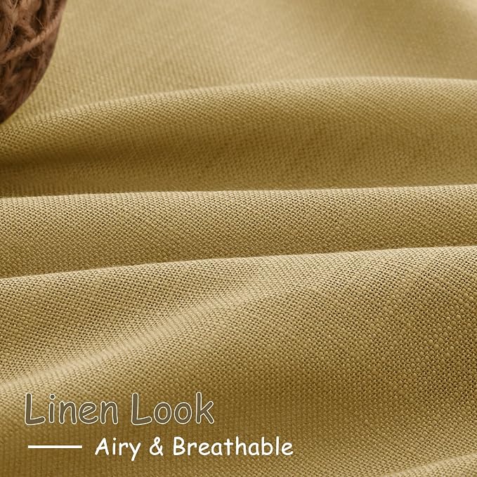 Gold Linen Curtains 108 Inches Long - Image 5