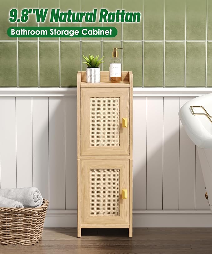 Akxomel Rattan Small Bathroom Cabinet - Image 3