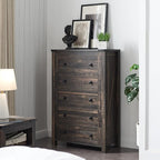 T4TREAM Farmhouse 5 Drawers Dresser Chests - Image 9