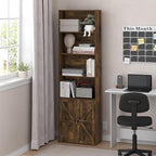 Furinno Jensen Book Shelf, 6-Tier Farmhouse Bookshelf, Display Bookcase - Image 2