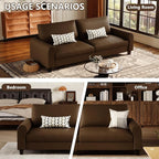 EASE MOOSE 88.5" Large Seat Faux Leather Loveseat Sofa, Waterproof and - Image 8