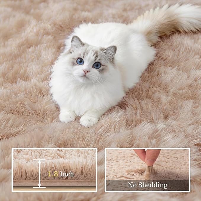 Fluffy 5x7 Area Rugs for Living Room Bedroom: Ultra Soft Shag Rug Non-Slip - Image 5