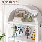 Arched Display Cabinet with Glass Doors, 4-Tier Display Case - Image 3
