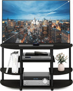 Furinno JAYA Simple Design Corner TV Stand, Espresso/Black - Image 4