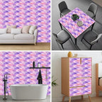 HOMETITUTE Pastel Watercolor Wallpaper Peel and Stick Purple Pink Gradient - Image 8
