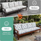 8Pcs Patio Cushion Covers Stretch Outdoor Furniture Protector Slipcovers | - Image 4