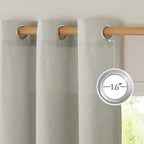 NICETOWN Linen Curtains for Windows 90 inch Long, Grommet Semi Sheer Vertical - Image 4